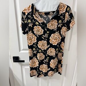 Forever 21 Black Dress Floral Design